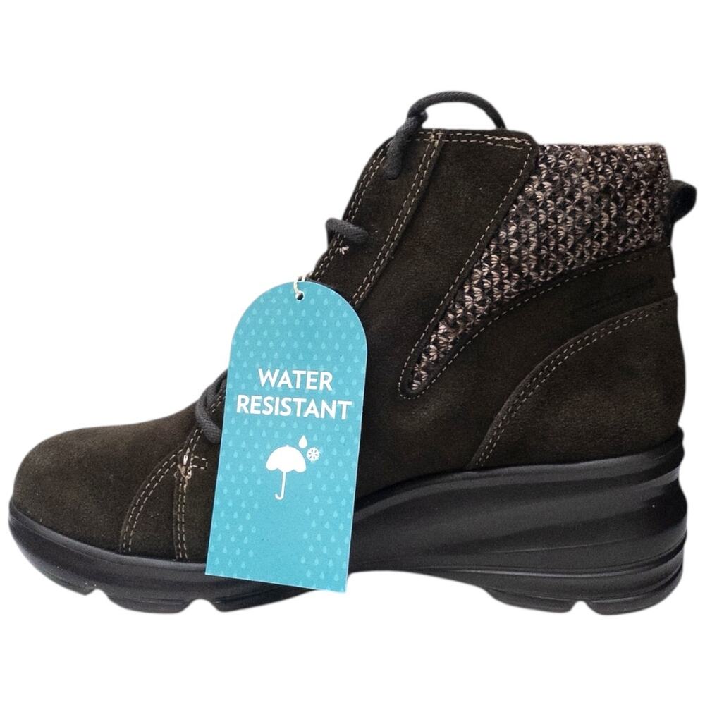Jambu Women's Stella Water Resistant Memory Foam Leather Boot Brown Size 9